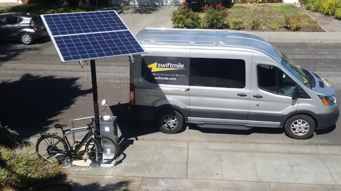 Swiftmile makes free, solar-powered e-bike charging stations.