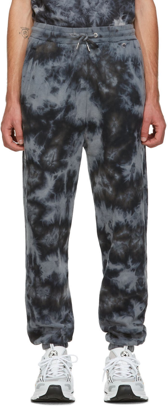 Han Kjobenhavn Grey Tie-Dye Logo Lounge Pants