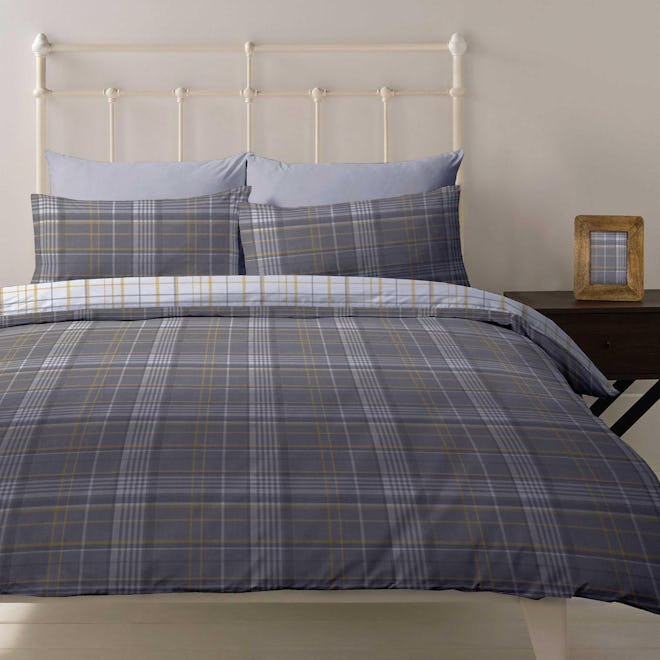 Ochre Country Check Double Duvet Cover & Pillowcases