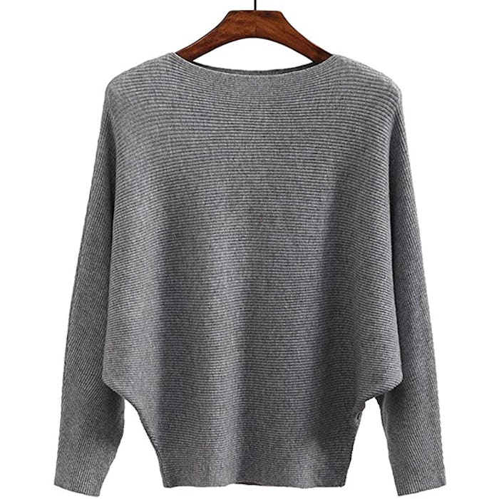 Ckikiou Batwing Ribbed Sweater