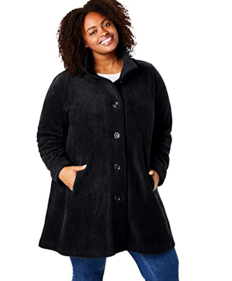 Woman Within Plus Size Fleece Coat