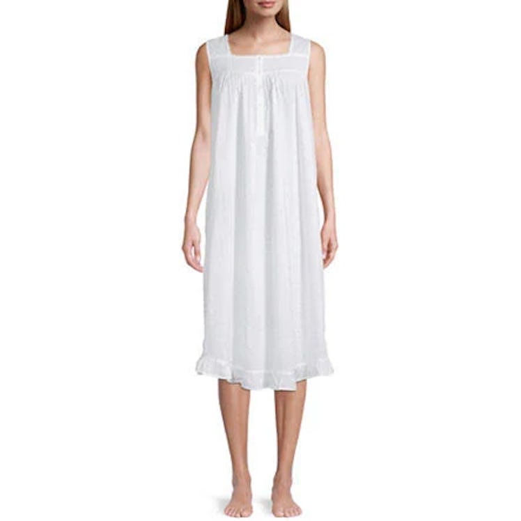 Adonna Womens Poplin Sleeveless Nightgown