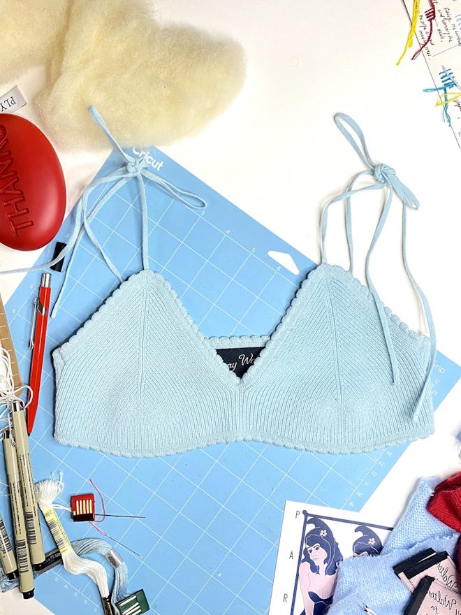 JENNY SCALLOPED BRALETTE IN FORGET-ME-NOT-BLUES