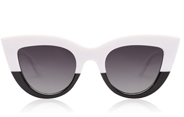 SOJOS Retro Vintage Cateye Sunglasses for Women Plastic Frame Mirrored Lens