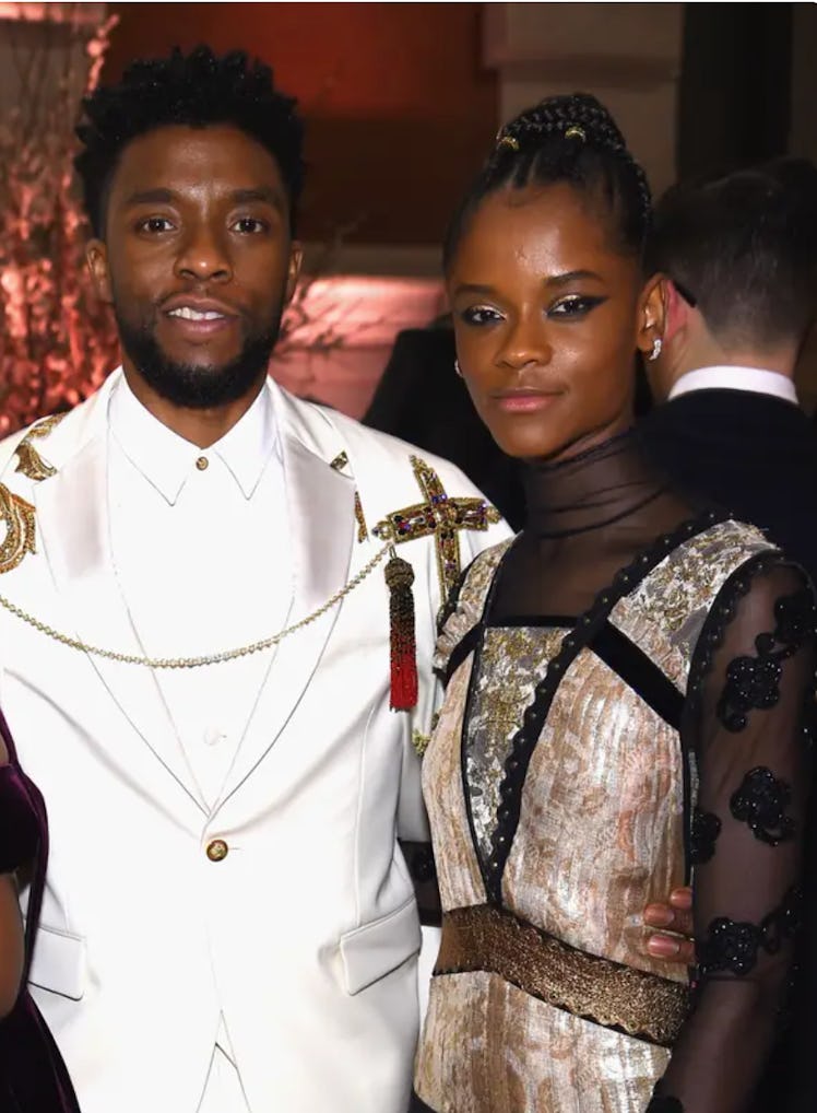 Letitia Wright and Chadwick Boseman