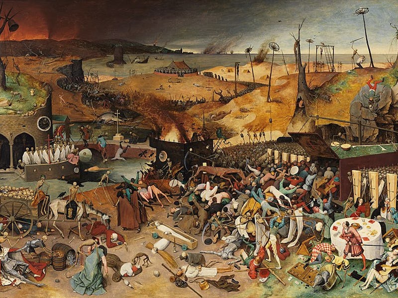 A painting depicting the Black Death.
