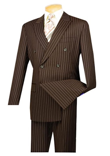 VINCI Men's Wool Stripe Suit