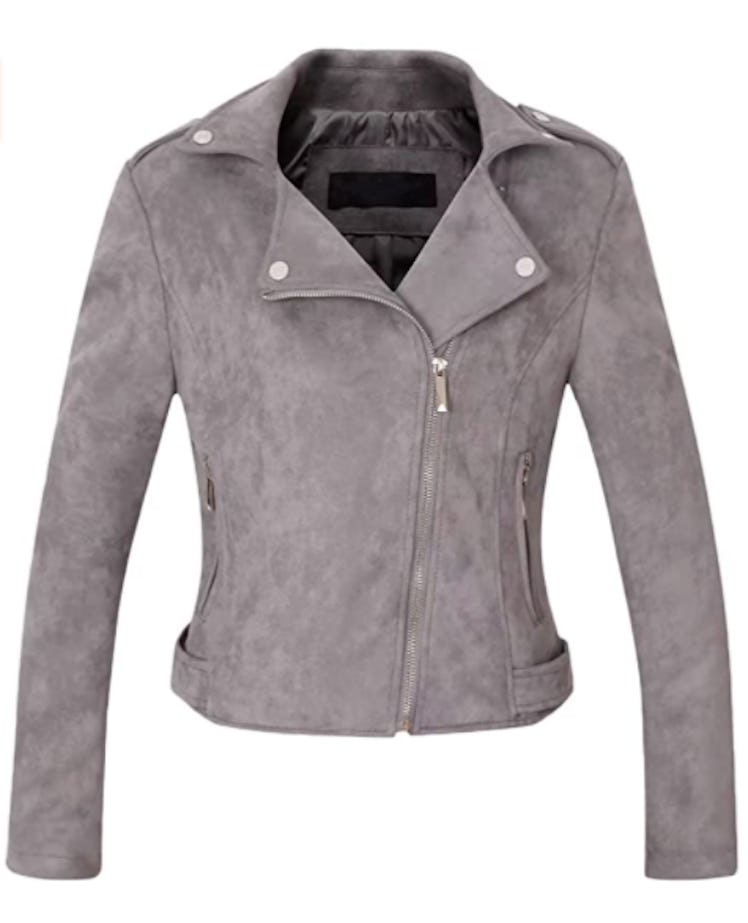 CHARTOU Suede Leather Moto Jacket