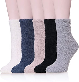 Dosoni Fuzzy Slipper Socks (5-Pack)