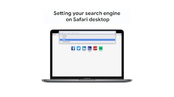 Macbook showing search engine dropdown menu in Safari