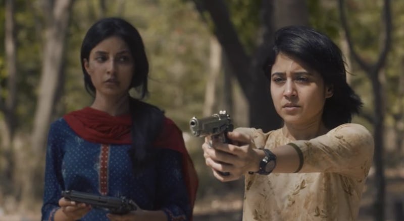 Golu shoots a gun in 'Mirzapur' Season 2, via Amazon Prime Video screenshot.