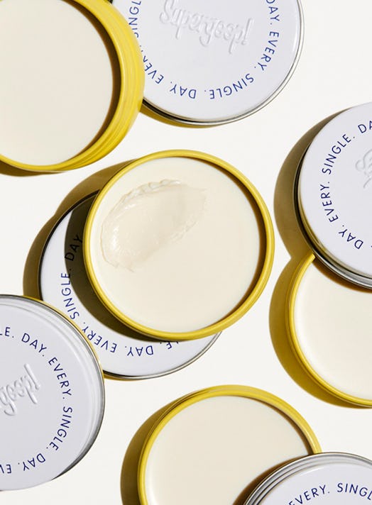 Texture shot of Supergoop!'s Cloud 9 100% Mineral Sun Balm.