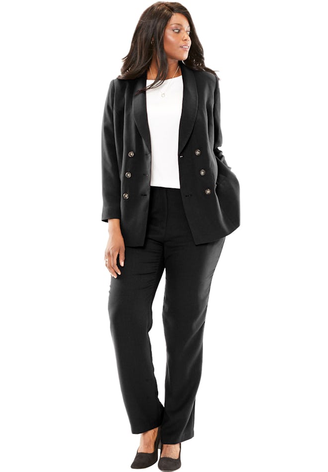 Jessica London Plus Size Double-Breasted Pantsuit