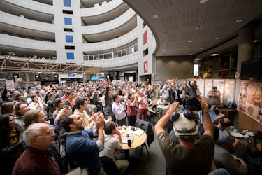 The announcement of the Nobel Prize for Physics 2013 at CERN.
