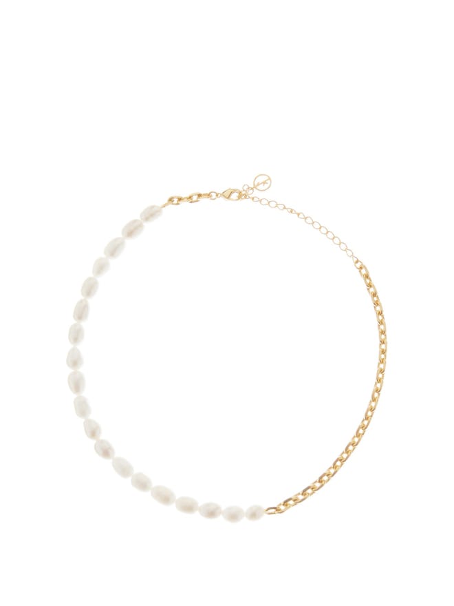 Duel Freshwater-Pearl Gold Choker Necklace