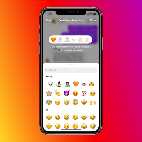 Instagrams new update with custom emoji responses.