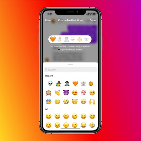 Instagrams new update with custom emoji responses. 