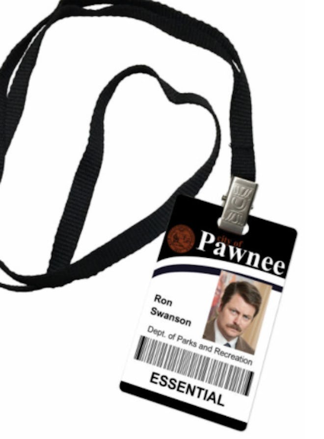 Ron Swanson Parks and Recreation Novelty ID Badge Prop Costume
