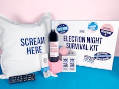 BABE Wine's Election Night Survival Kit features a pillow to scream into, wine, tissues, and more.