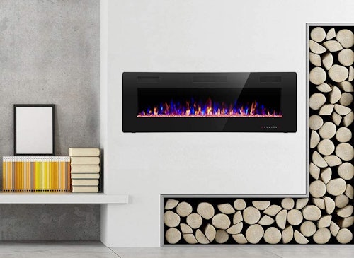R.W.FLAME 42-Inch Recessed and Wall-Mounted Fireplace