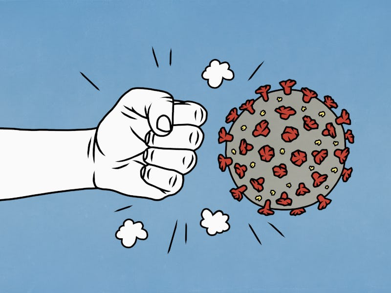 Fighting coronavirus concept illustration.