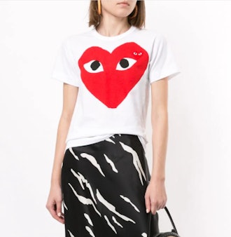 Heart Print Logo Patch T-Shirt