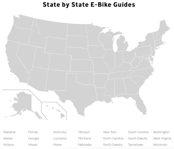 Super73 created an online portal with state-by-state laws for e-bikes. 