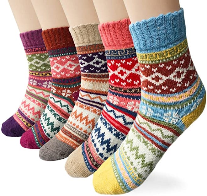 Loritta Vintage Style Winter Socks (5 Pairs)