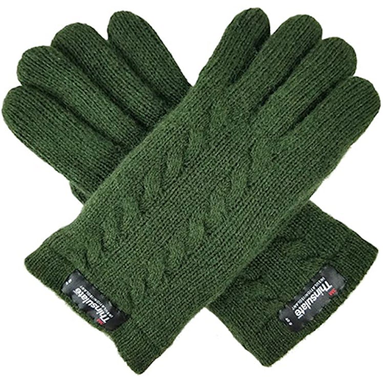  Bruceriver Wool Cable Knit Gloves With Thinsulate