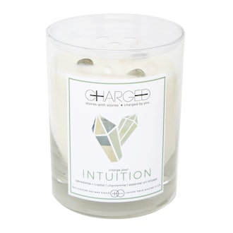 Labradorite Chamomile Scented Soy Candle With Crystals