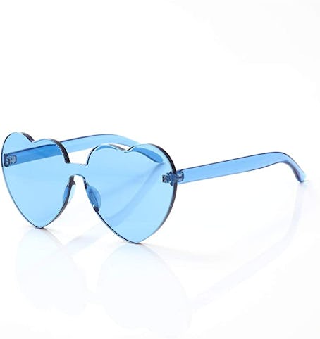 OLINOWL Heart Oversized Rimless Sunglasses