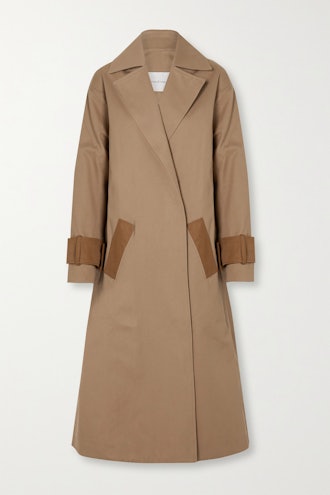 Two-Tone Cotton-Drill Trench Coat