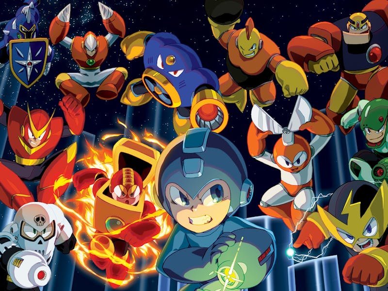 A collage of Mega Man characters.