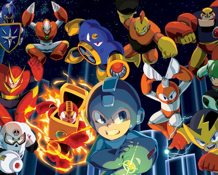 A collage of Mega Man characters.
