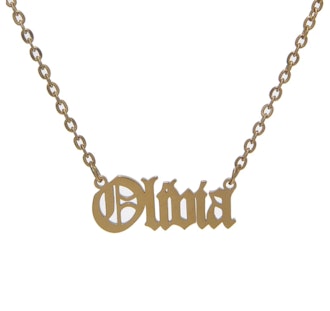 Classic Old English Nameplate Necklace