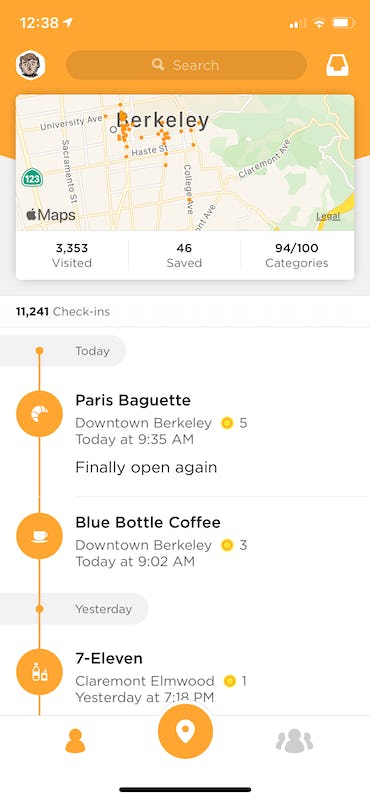 Foursquare's Swarm allows users to create a journal of all the places they've been.