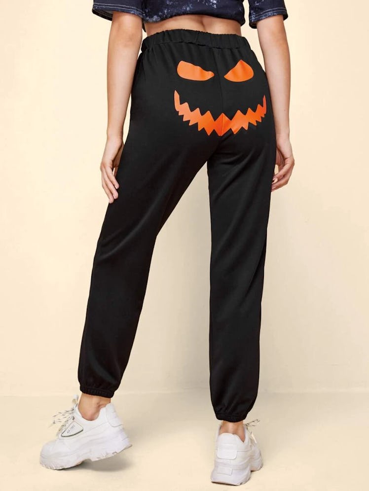 Romwe Halloween Graphic Sweatpants