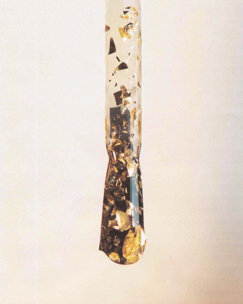 J.Hannah x The Met Deco glitter flakey nail polish texture.