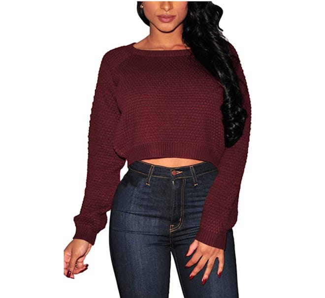 Pink Queen Cropped Sweater Top