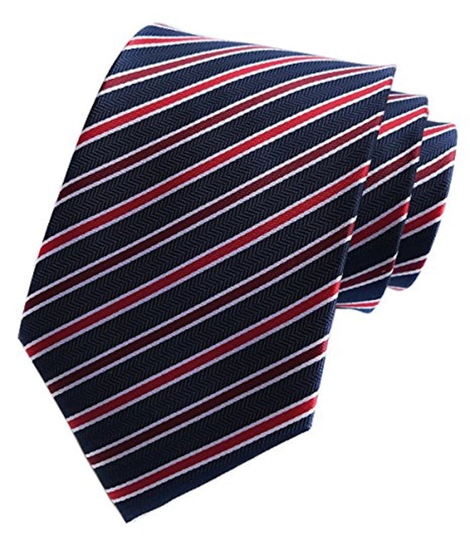 Secdtie Classic Stripe Jacquard Woven Silk Tie Formal Necktie
