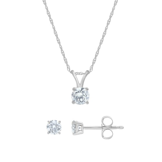 1/2 Carat Diamond Stud Earring & Pendant Set