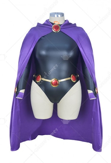 Mic Costume Superheroine Plus Size Halloween Bodysuit Cosplay Costume Cloak Inspired by Raven Make t...