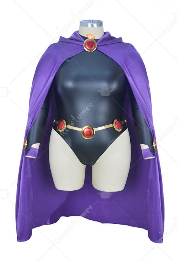Mic Costume Superheroine Plus Size Halloween Bodysuit Cosplay Costume Cloak Inspired by Raven Make t...