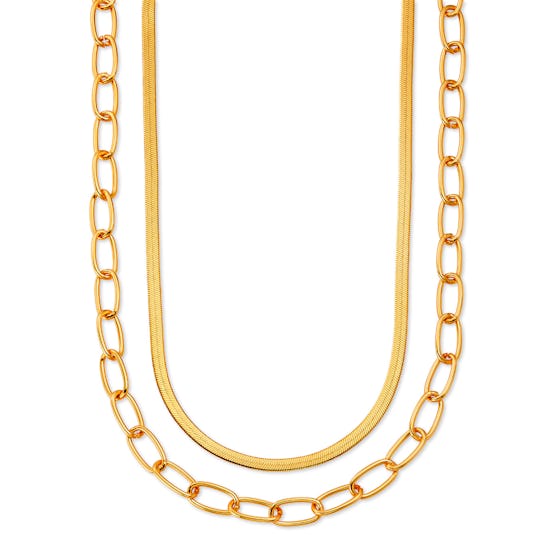 Brass Yellow Gold-Plated Chain Necklace