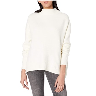 Cable Stitch Mock Neck Sweater