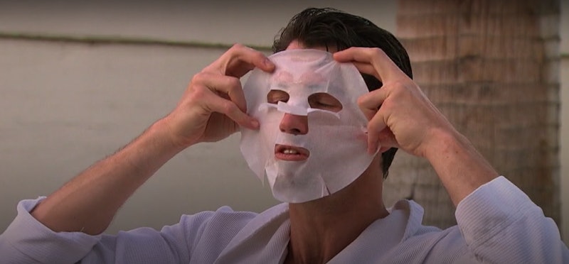 Bennett in a sheet mask on Clare's season of 'The Bachelorette'