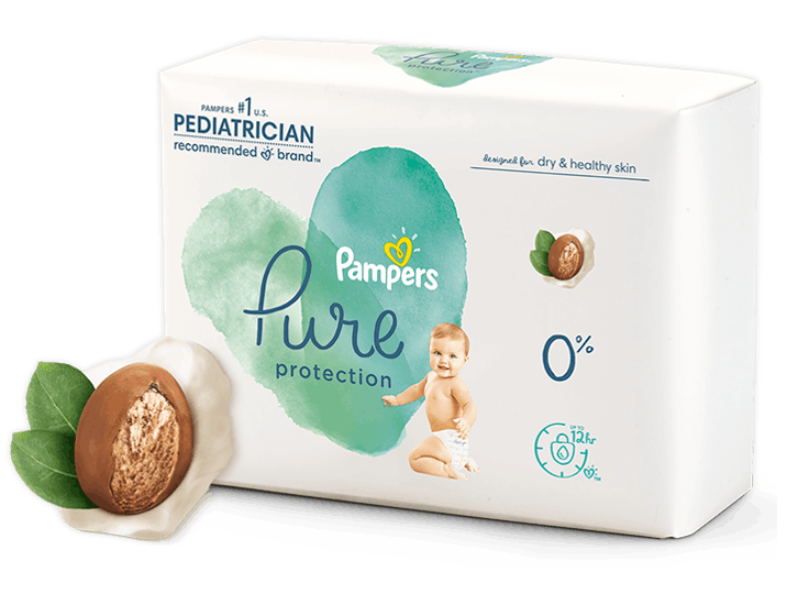 Pampers Pure Diapers With PlantBased Liners Come In A Variety Of Sizes