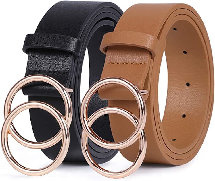 Sansths Faux Leather Belt (2-Pack)