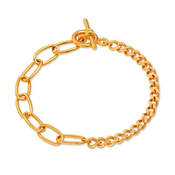 Brass Yellow Gold-Plated Chain Bracelet