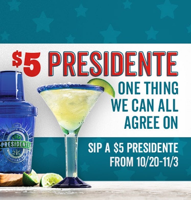 You can score a $5 Presidente Margarita at Chili's until Nov. 3. 
